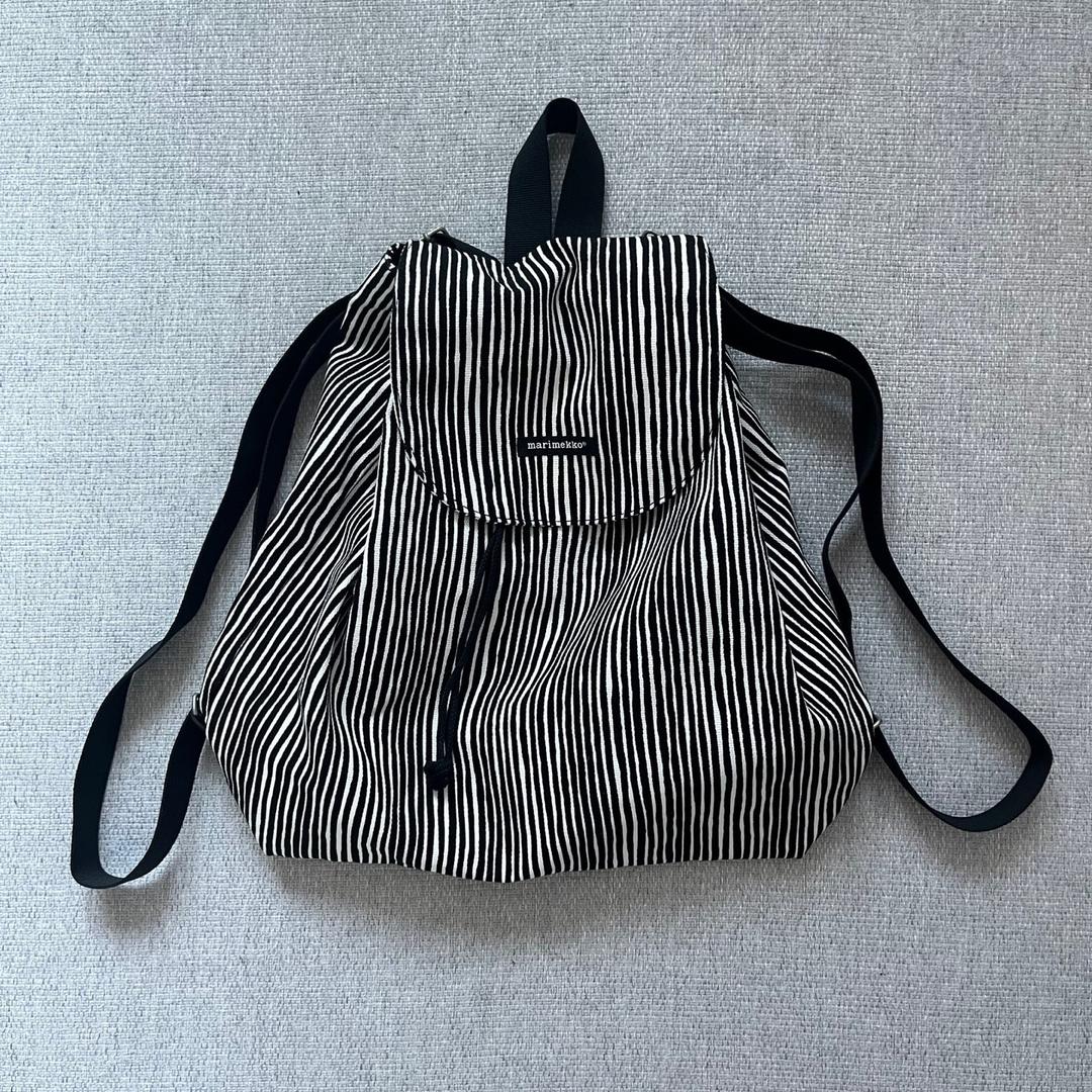 marimekko - canvas stripe rucksack (black/white)