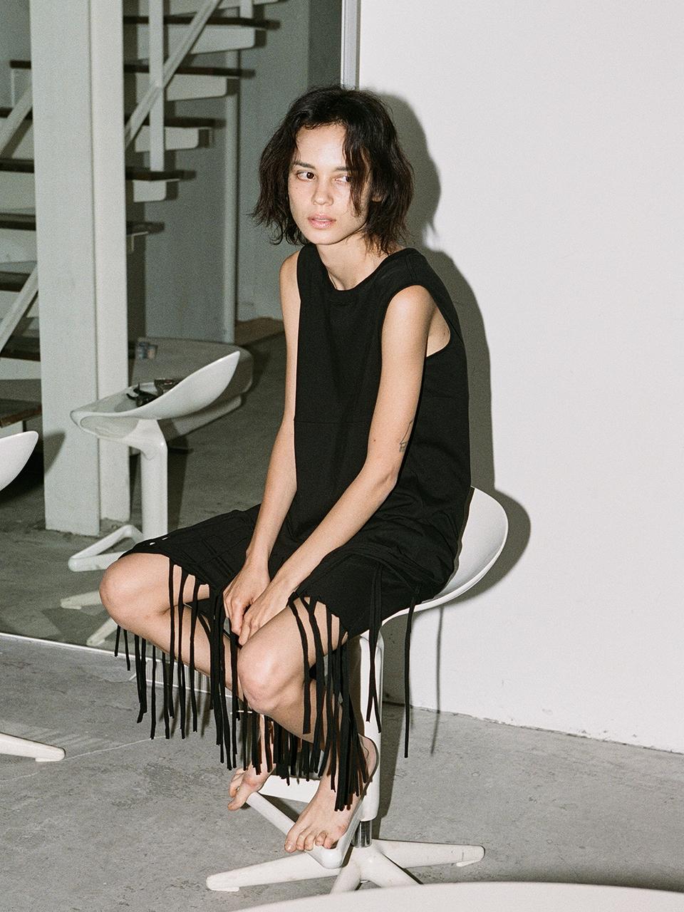 tassel dress - black