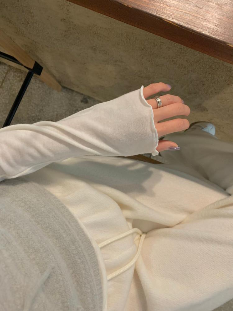 [르아브르] 베어 프릴 티셔츠, 여자 레이어드 물결 슬림티