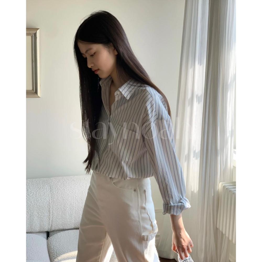 jinsim 진심 서린 스트라이프 셔츠 쿠와무라 루즈핏 남방