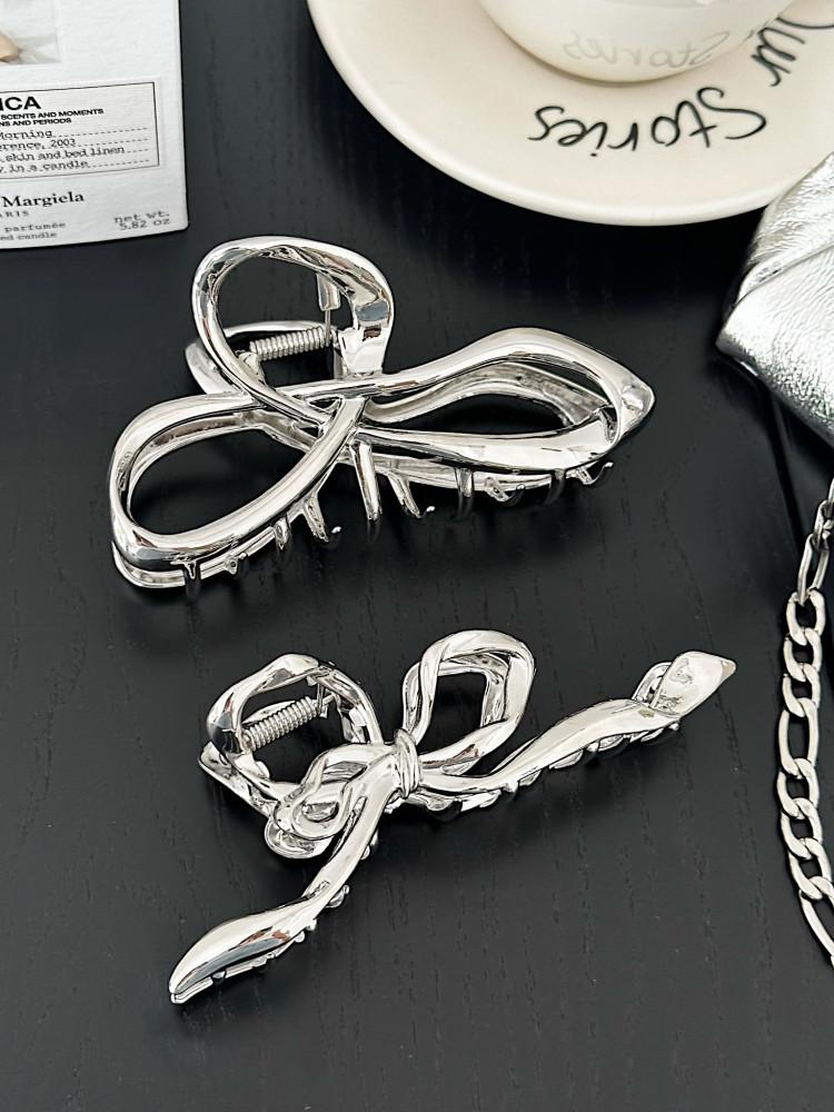 러프 라인 리본 메탈 집게핀 (2type)