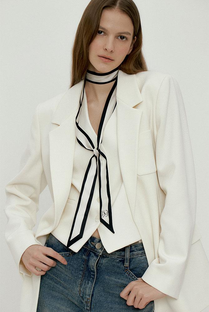 rena long twilly scarf - ivory