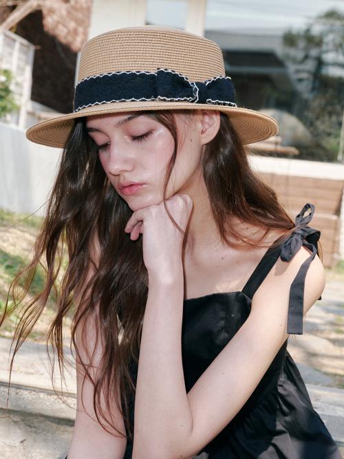 웨이브 리본 보터햇 (브라운)