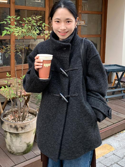 [7차 재입고][울100%]울 하이넥 더플  코트_2COLORS