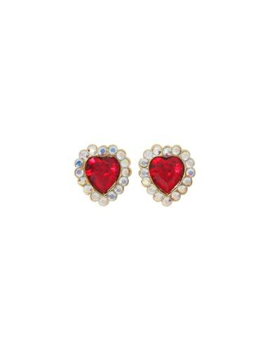 [딸기샤베트] BISOU 빨간 하트+ 오로라 골드 스와로브스키 크리스마스_Earrings
