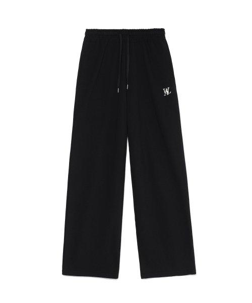 Signature relax wide pants - BLACK