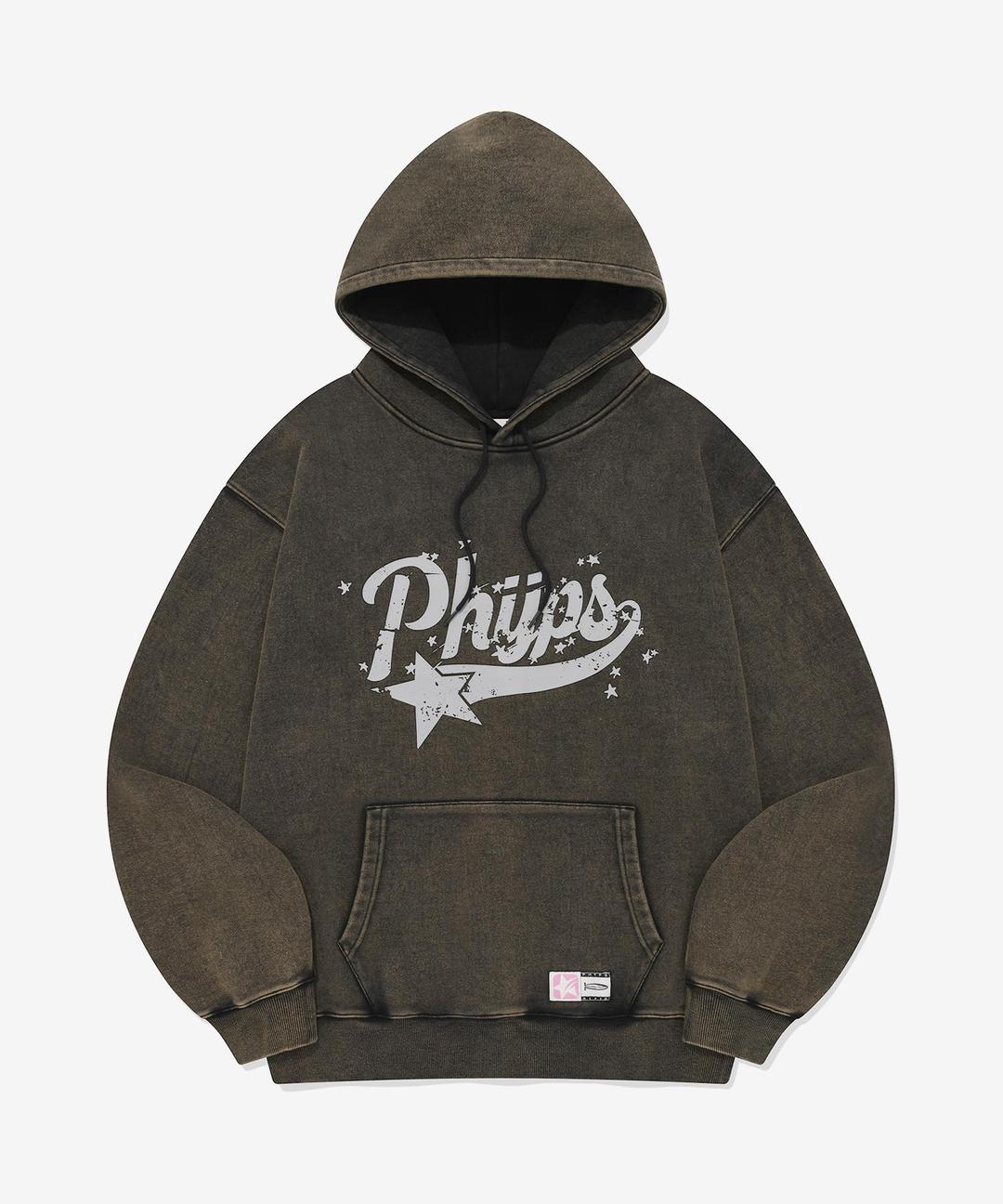 SCATTER STAR TAIL HOODIE DYING BLACK