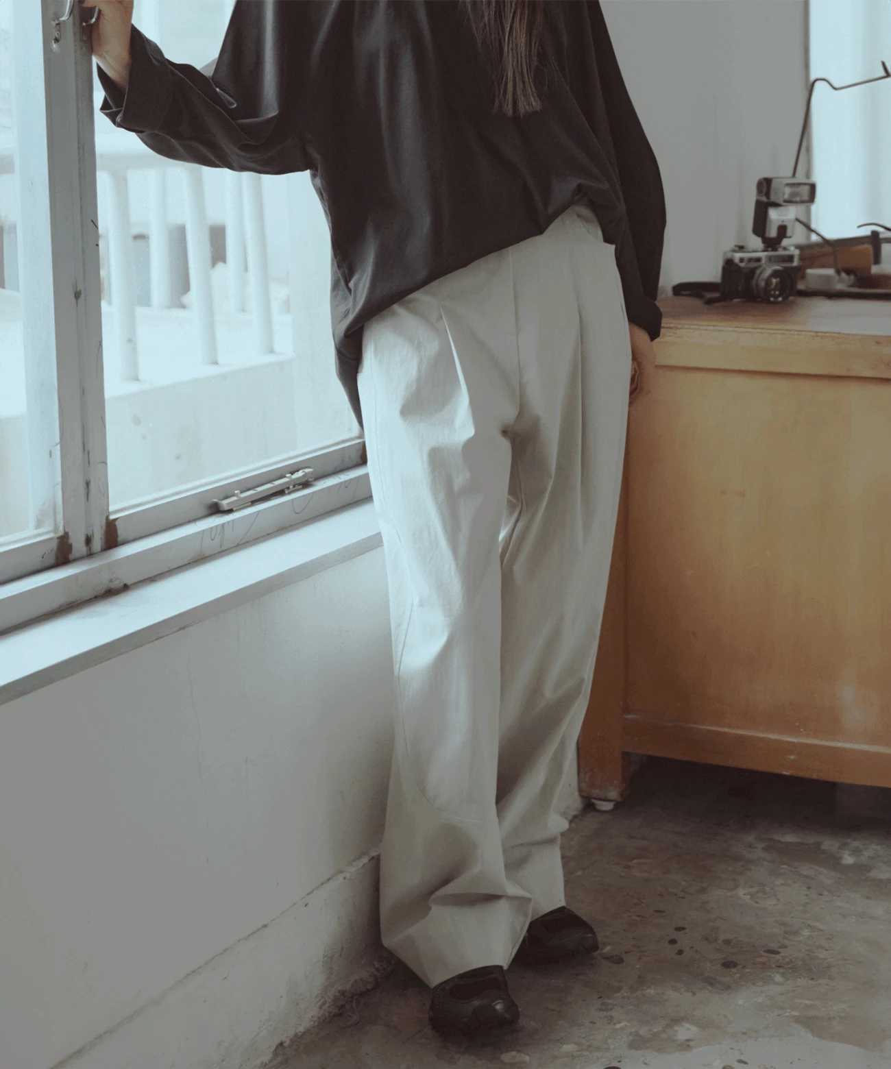 운트 피치 와이드 팬츠 - 2컬러