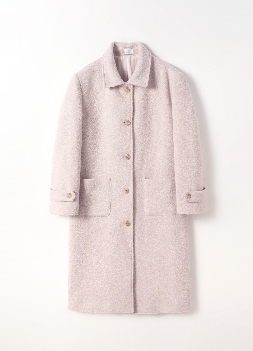 Boucle Long Coat(Baby Pink)