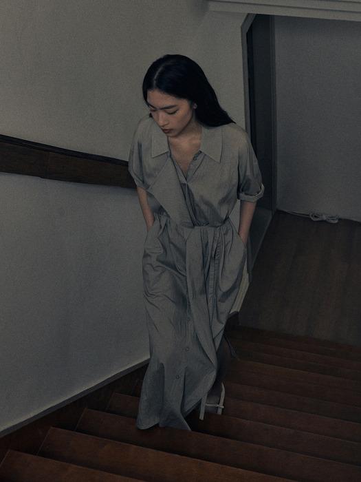 DARME STRAP LONG DRESS_KAHKI