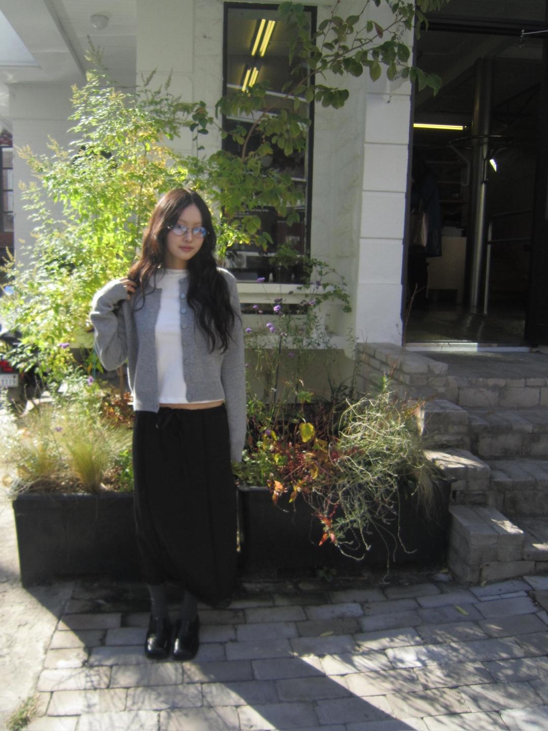 세이지블루 fine knit cardigan