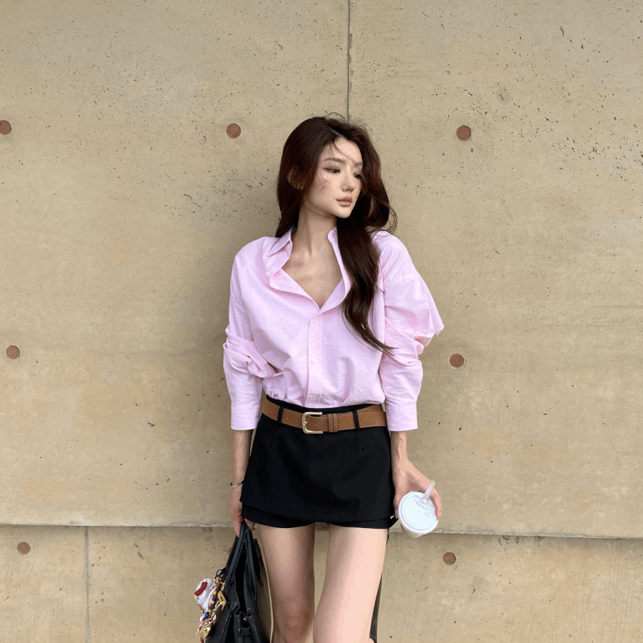 오버 코튼 셔츠