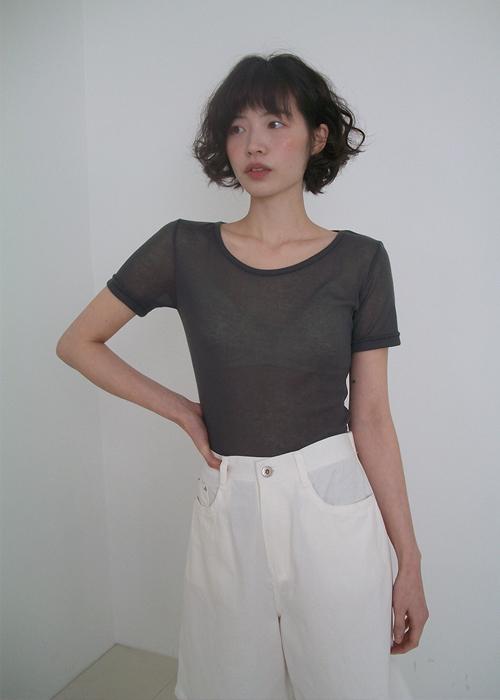 라떼 시스루 슬림 티셔츠 (9color/2type)(반팔추가)