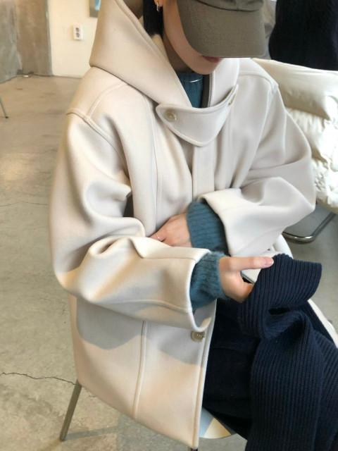 (남녀공용) 오버핏 포켓 후드 숏 코트 (2color)