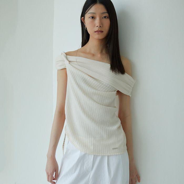 TWIST OFF SHOULDER (CREAM IVORY)