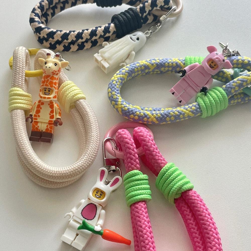 원형 배색 백꾸 로프 가방 스트랩 핸드폰 키링 (6color) 백참 캠핑 아웃도어 아미먼트 루프 키링