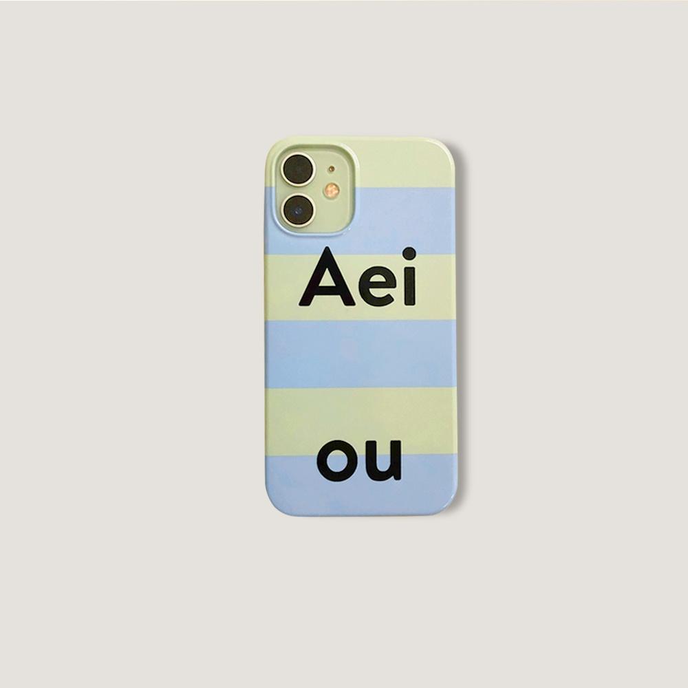 Aeiou Phone case Glossy Stripe Celery Water
