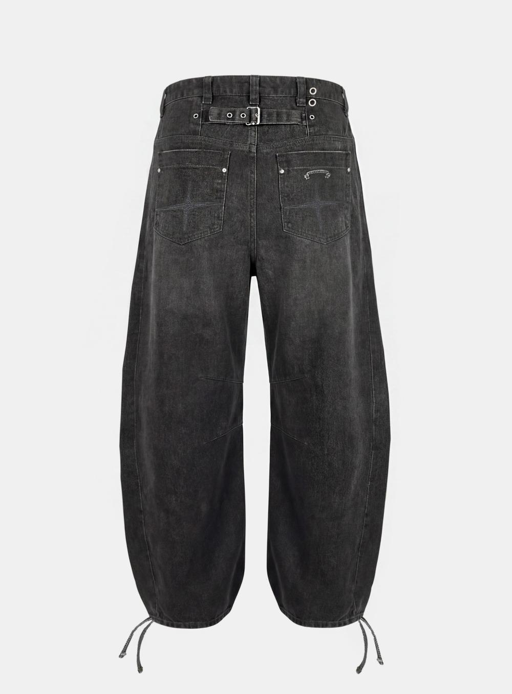 [w-pts25-127] 0519 신치백 커브드 팬츠 - 챠콜브라운데님