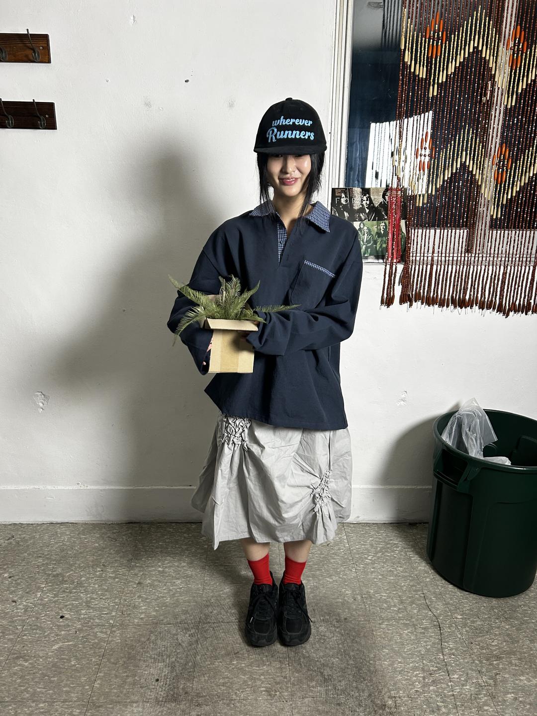 y2k checker collar tee