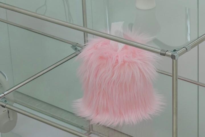 핑크 프아르 티슈케이스 라운드pink poil tissue case_round