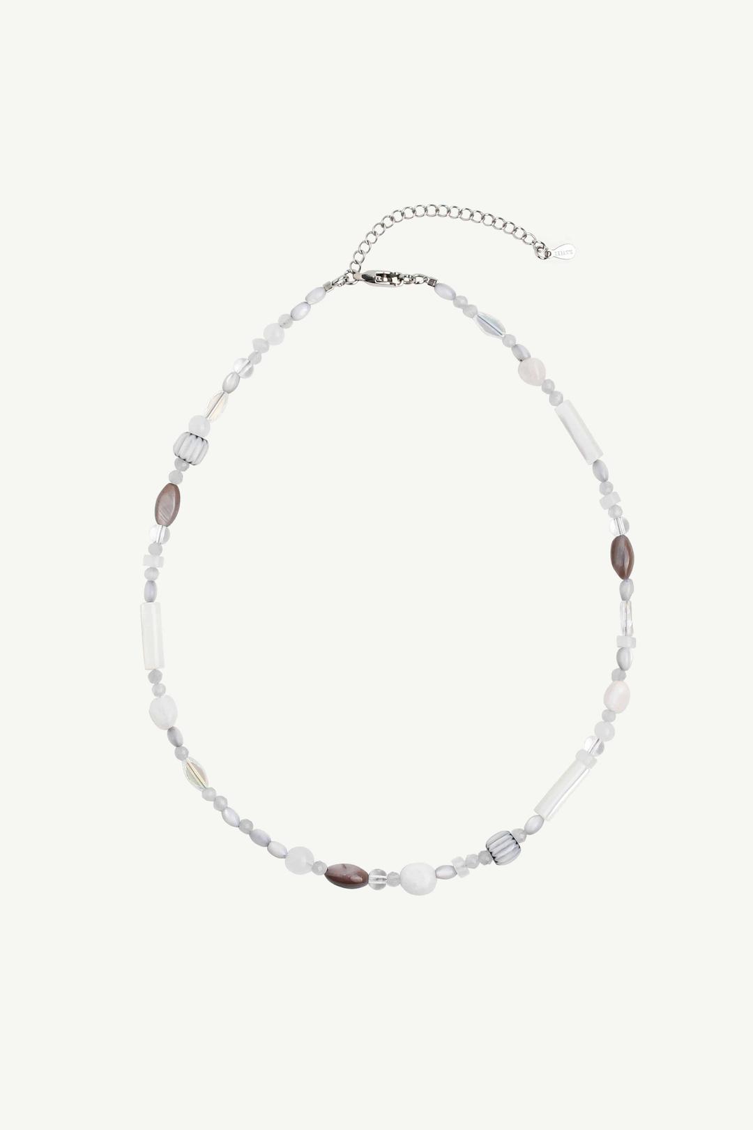 A_그레이 웨이브 목걸이