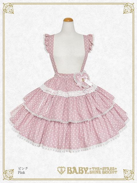 Milky Dot♡ Frill skirt - ピンク Pink