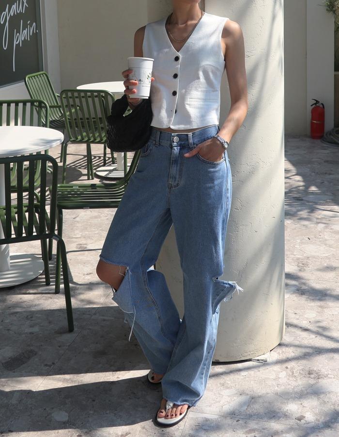 레그라인 컷아웃  데님진