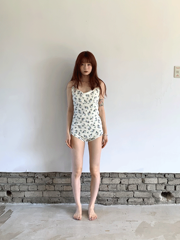 rosy garden monokini (cream)