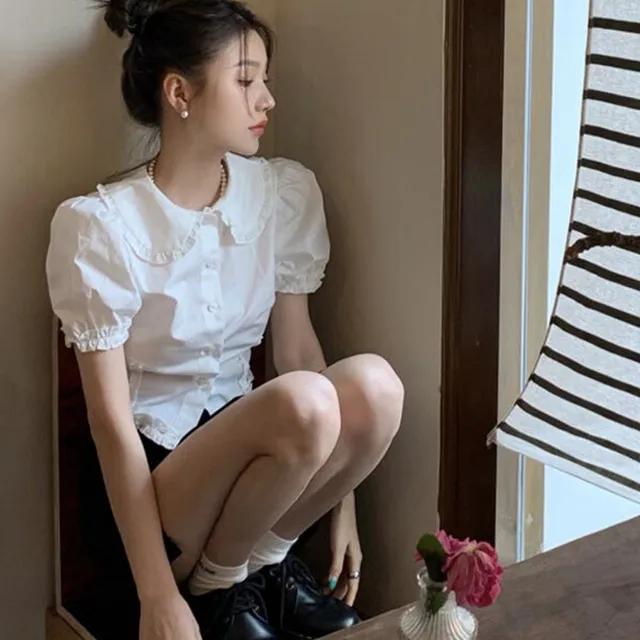 [재구매율👍/러블리🤍] 루테아 프릴 퍼프 반팔 셔츠