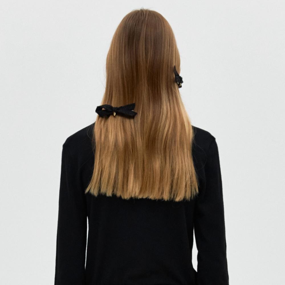 ribbon pin SET - black tweed