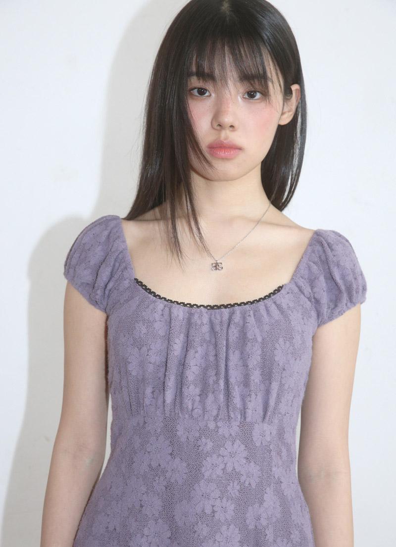 DAISY PUFF DRESS / PURPLE