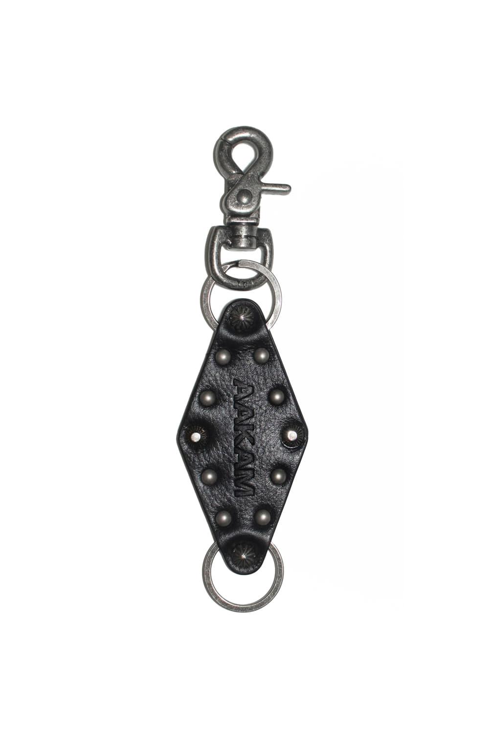 Studded Leather Keyring (Diamond)