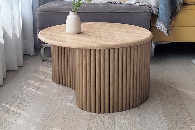 코틸레돈 원형 템바보드 원목 거실 좌식 공부테이블