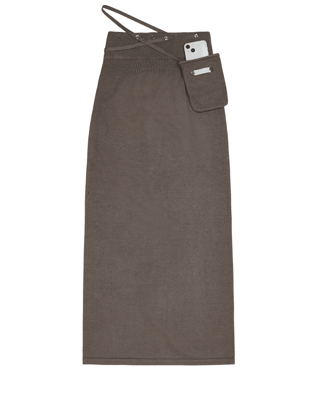 [12/2 예약배송] i:e Fluid Knit Skirt 01 / Stone Brown