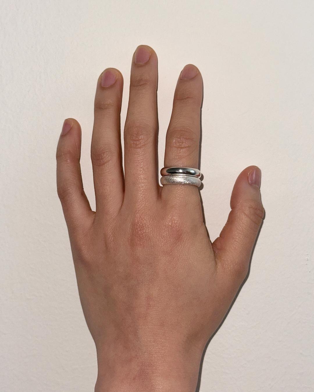 bold texture ring set (2 pieces)