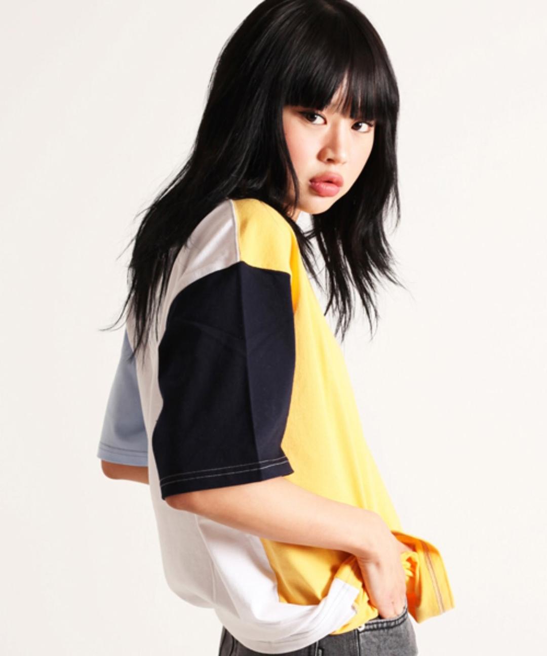 리스펙트 컬러블락 션 반팔티 (멀티)