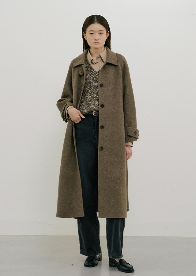 handmade wool trench coat-brown