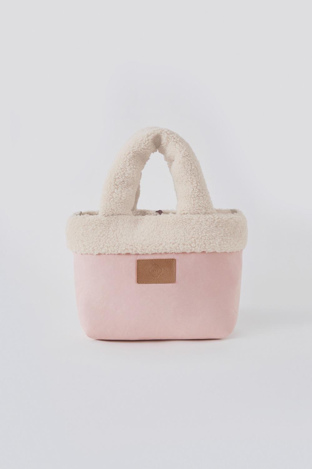 스웨이드 시어링 백_Peach pink