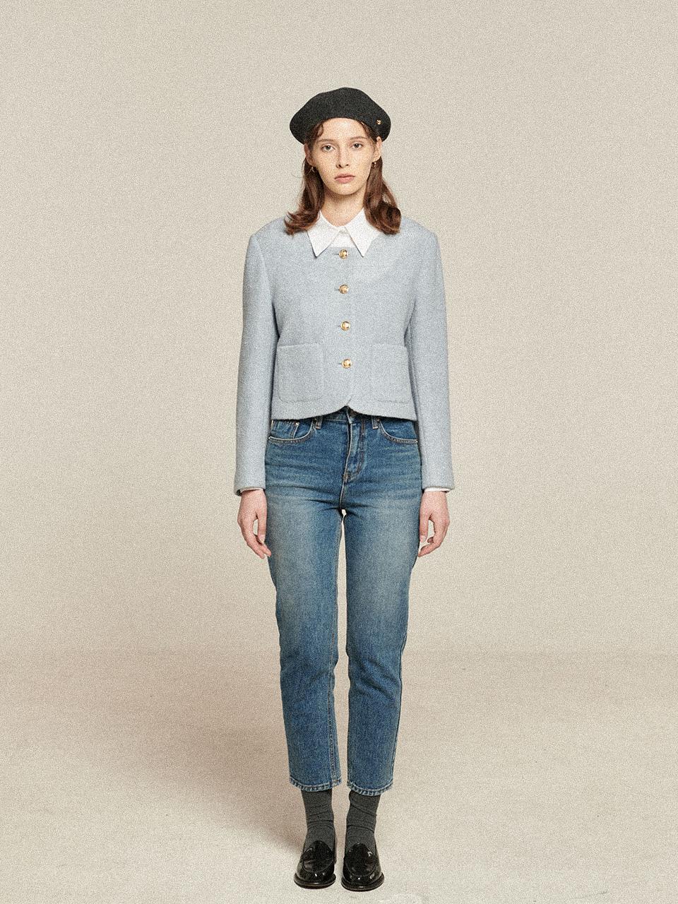 Non Collar Gold Jacket_2color