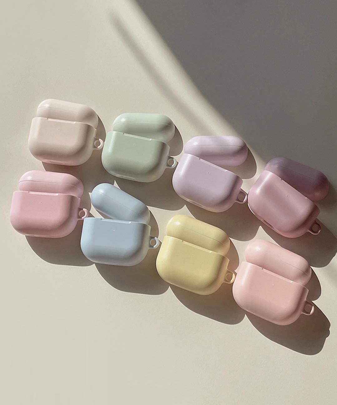 [키링증정]무광 파스텔 하드 고리형 에어팟케이스(1/2세대,3세대,프로)