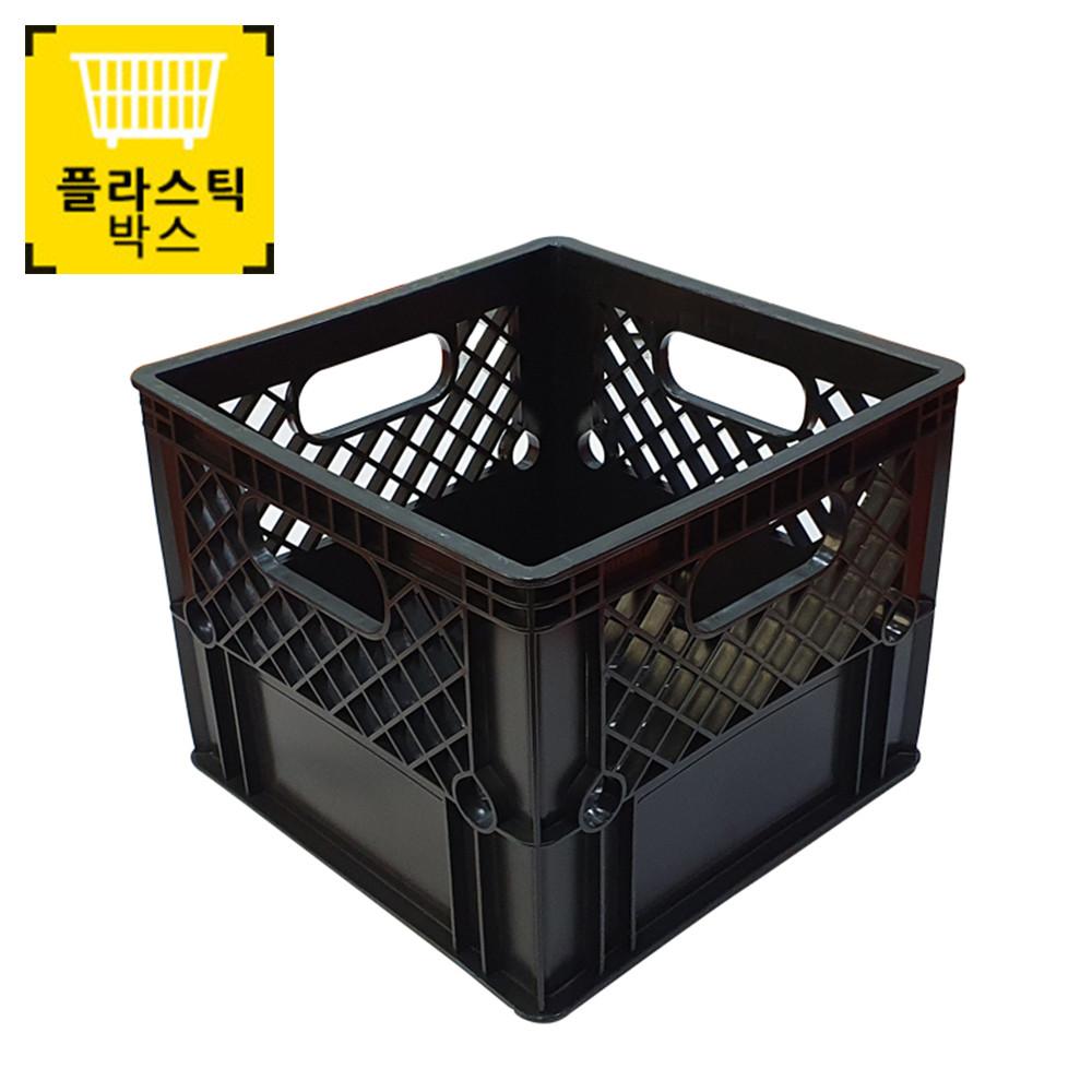 [MILK] 밀크상자 플라스틱 프라스틱 우유배달상자 블랙 캠핑 수납 우유박스 검정