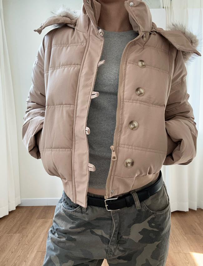 fur trim short puffer