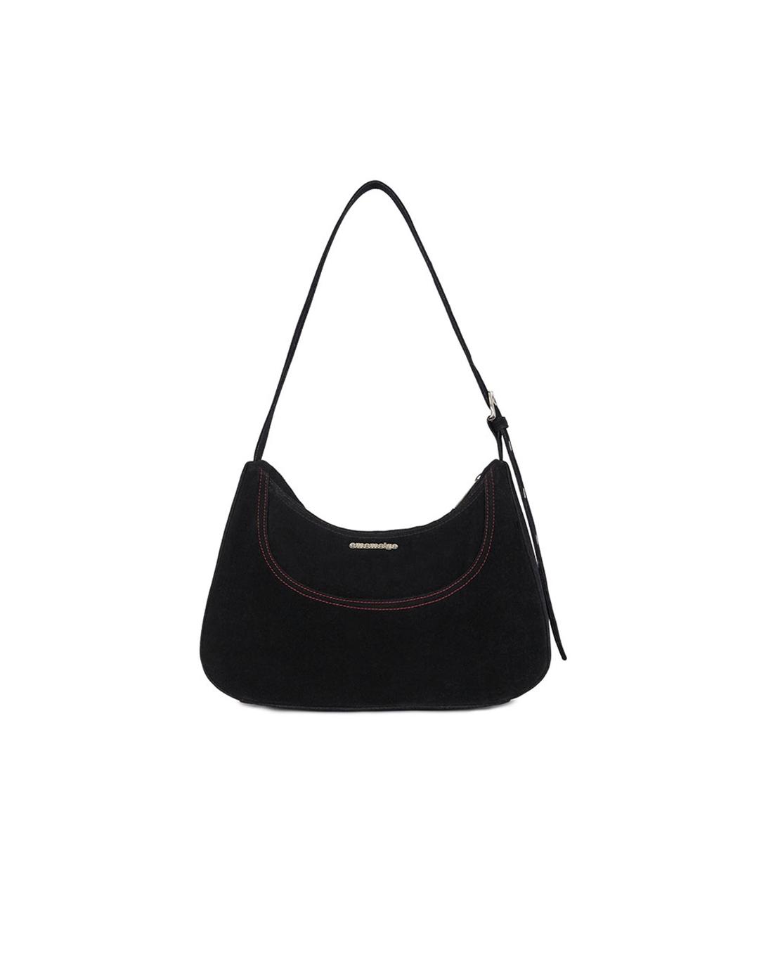 [Mmlg W] FLOCKING HOBO BAG (BLACK)
