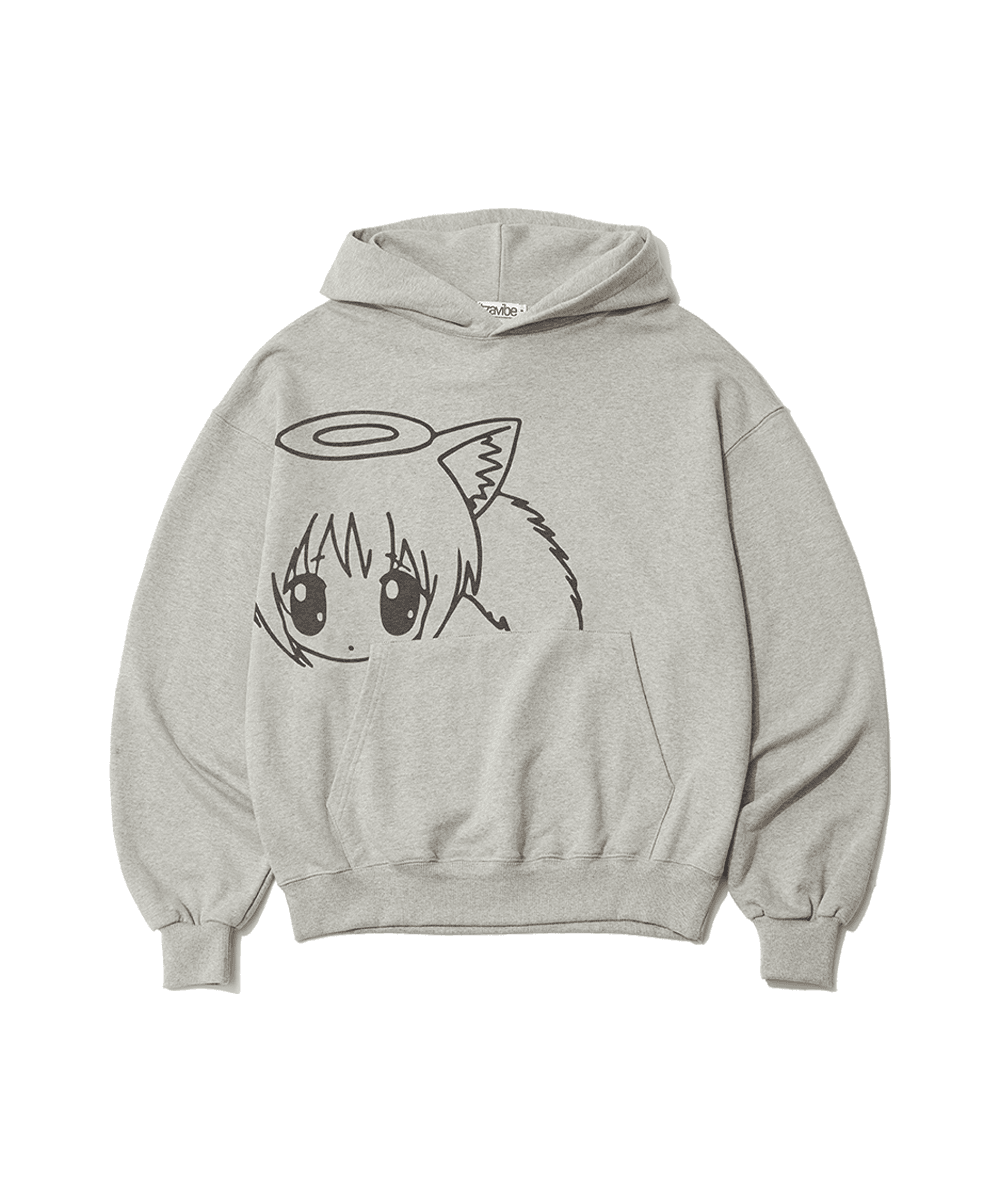 CAT GIRL HOODIE - GRAY
