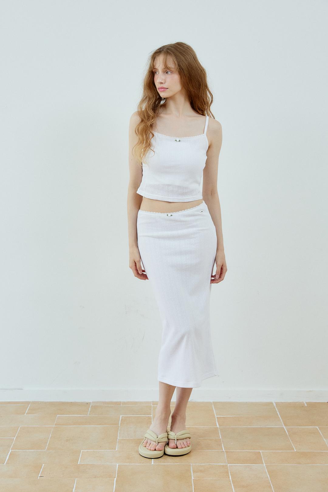 EYELET LONG SKIRT(IVORY)