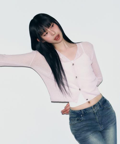 어블룸 린넨 니트 가디건 [LAVENDER]