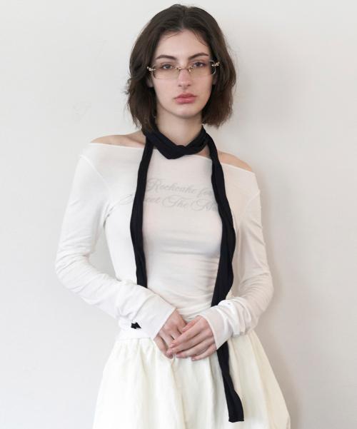 락케이크(ROCKCAKE)  Cursive Mesh Top - Ivory - 사이즈 & 후기 | 무신사