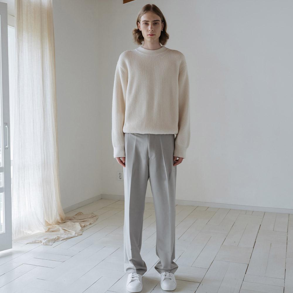 캐시미어 오버라운드 니트 - WHITE