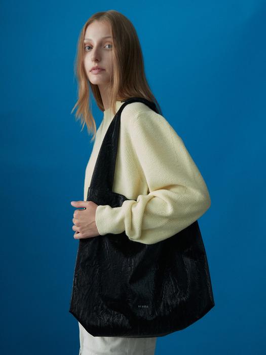 LEATHER SHOPPER BAG BLACK