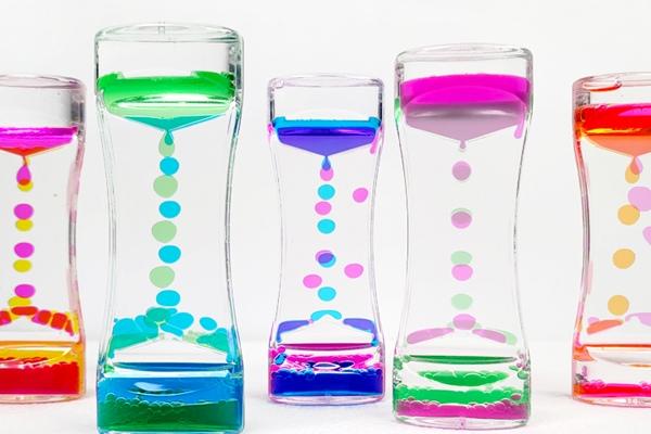 오일 모래시계 5color 물멍 오일타이머 스트레스 해소 인테리어 소품